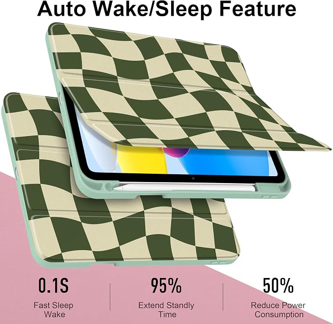 Green Wavy Checker