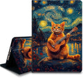 Bxgolkgd Tablet Case for Amazon Kindle Fire HD 8/HD 8 Plus(12th/10th2024/2022/2020 Release)Shockproof Stand Cover with Heat DissipationAuto Wake/Sleep FunctionCat Starry Night Art
