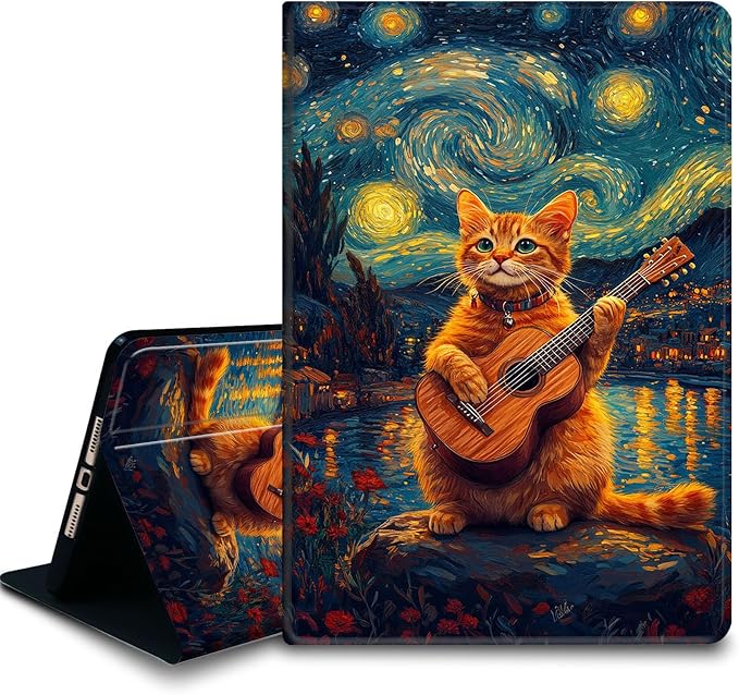 Cat Starry Night Art