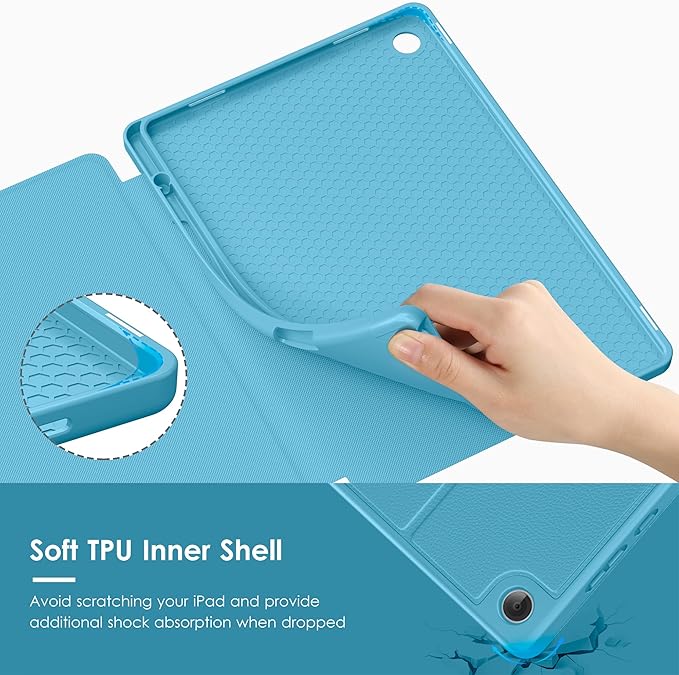 VIKESI Case for Samsung Galaxy Tab A11+ Plus 11 inch 2026 Model (SM-X230/X236)Multiple Angles Stand CoverSoft BackPencil Holderand Auto Sleep/WakeSky Blue