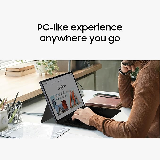SAMSUNG Galaxy Tab S10+ Book Cover Keyboard AI Key Detachable Platform PC-Like Experience Adjustable Viewing Angles Wireless Keyboard Sharing US Version White