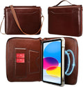 E NET-CASE Case for iPad Air 11 M4/M3/M2 (2026/2025/2024)/iPad (A16) 11th Gen 11 2025/iPad Air 5th/4th Gen (2022/2020) 10.9with Pen Holder/Hand Strap/Carrying Shoulder Strap (Brown)