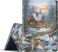 Case for Samsung Galaxy Tab A11/A9 8.7-Inch 2025/2023Adjustable Stand Auto Wake/Sleep Function Full Body Protection Cover - Christmas Cabin Snow Scene