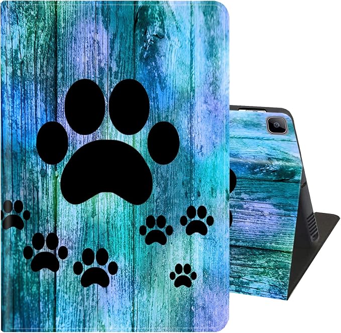 Antique Blue Wood Grain Dog Paw