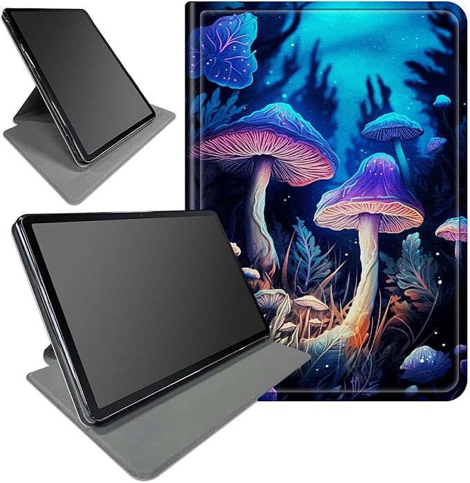Case for All-New Kindle Fire HD 10 &amp 10 Plus Tablet (11th Generation2021 Release) 10.1360 Degree Rotating Swivel Stand Protective Cover for Fire HD 10 TabletColorful Mushrooms
