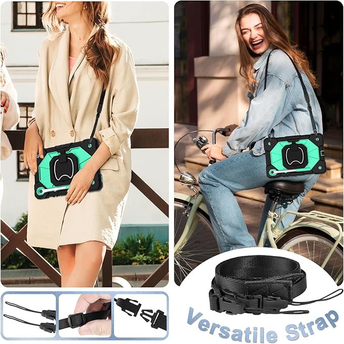 Case for Samsung Galaxy Tab S10 Lite/S10 FE/S9 FE 10.9 Inch &amp Galaxy Tab S9 11 Inch Rugged Samsung S10 FE Tablet Case with Pen Holder 360 Rotating Stand Shoulder Strap Screen Protector Mint