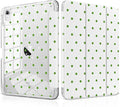MEEgoodo Case for iPad A16 11th Generation 2025/10th Generation 2022 Glitter Tablet Cases with Transparent Acrylic Back+Trifold Stand +Pencil Holder+Auto Wake/SleepGreen Polka Dots