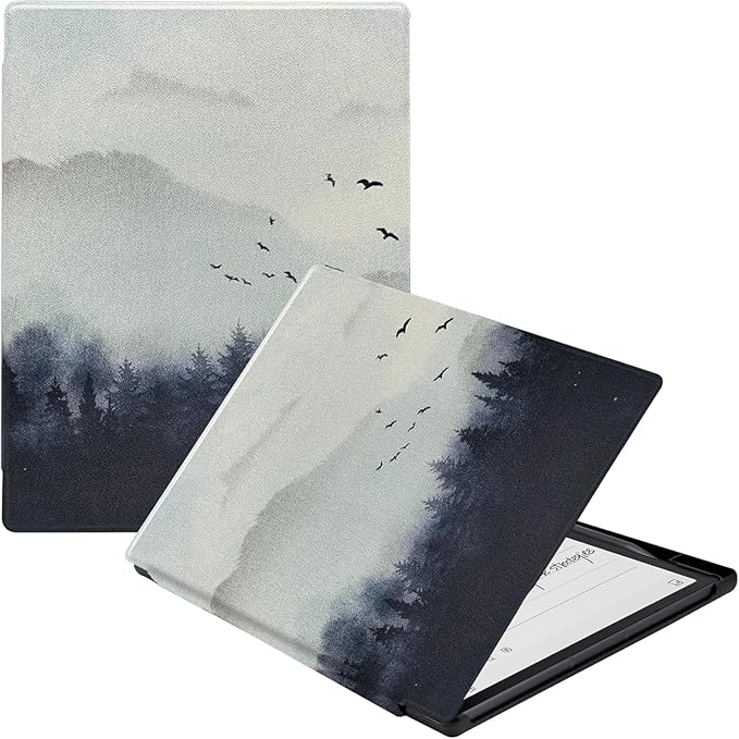 Slimshell Case for 8.2'' iFLYTEK AINOTE Air 2 Smart Auto Sleep/Wake Ultra-Thin Lightweight Leather Folio Cover with Built-in Pen Holder &amp Magnetic Closure (Misty Forest)