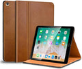 Gexmil Leather Case Compatible with iPad10.2 Inch 2021/2020/2019 Cowhide Folio Cover for New iPad 9th/8th/7th Gen Genuine Leather case Yellow Brown