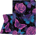 Case for Samsung Galaxy Tab A11+ / Tab A9+ 11 Inch 2025/2023Slim Protective LeatherAuto Wake/SleepAdjustable Viewing Angle Stand.Rose Butterfly