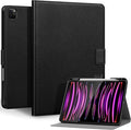 Genuine Leather Case for iPad Pro 11 Inch 4th/3rd/2nd/1st Generation 2022/2021/2020/2018 | with Pencil Holder and Adjustable Stand Magnetic Closure Auto Wake/Sleep Cover | Black