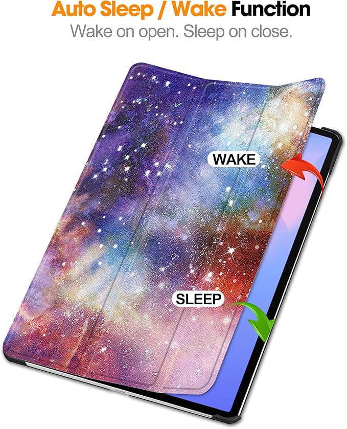 Case for Samsung Galaxy Tab S10 FE+/S10 FE Plus 13.1 Inch 2025 Model (SM-X620/SM-X626B) Tri-Fold Stand Smart PU Leather &amp Hard Back Shockproof Cover with Auto Wake/Sleep Galaxy Colorful