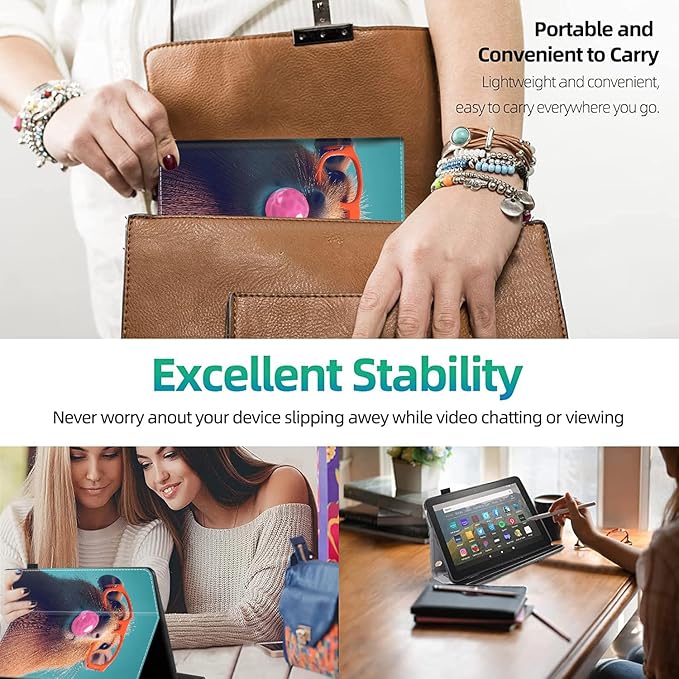 Case for All-New Amazon Kindle Fire HD 10 and Fire HD 10 Plus Tablet (13th/11th Gen 2023/2021 Release) 10.1 Slim Folding Stand Cover with Auto Wake/Sleep Capybara Bubblegum