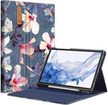 Fintie Case for Samsung Galaxy Tab S8/Tab S7 11 Inch (Model SM-X700/X706/T870/T875/T878) with Built-in S Pen Holder Multiple Angle Portfolio Business Cover with Pocket Auto Sleep/Wake Hibiscus