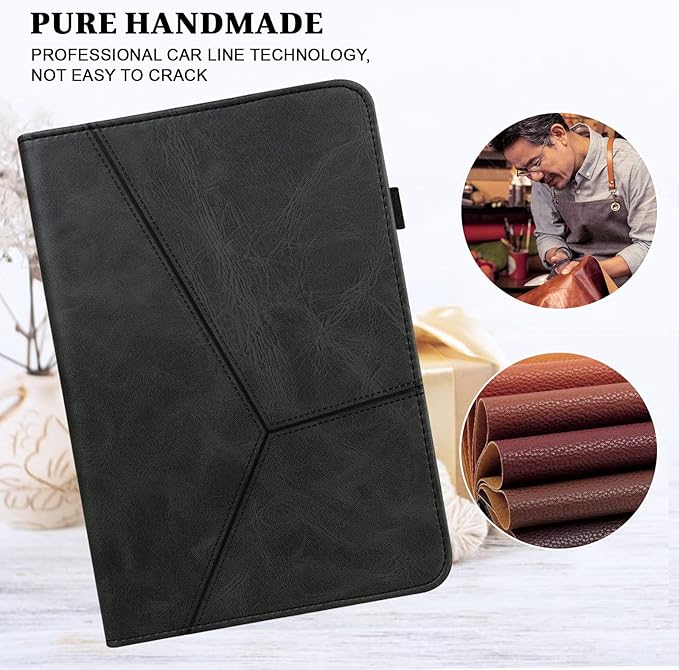 Case for Amazon Kindle Fire Max 11 Case (13th Generation 2023 Release) 11PU Leather Folio Stand Stylish Solid Color Stripe Stand Cover for Fire 11 Tablet - Black