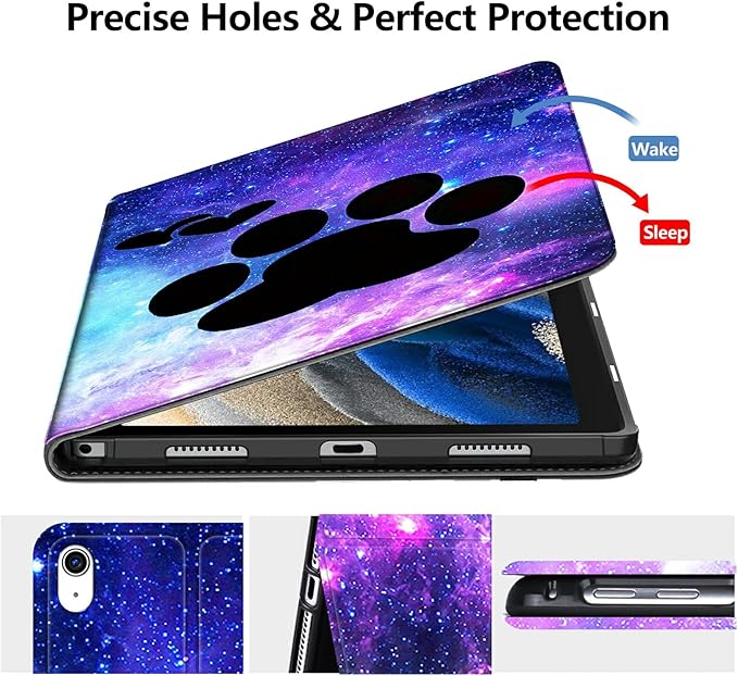 DIGTIALLL Case for iPad Air 5th/4th Generation (2022/2020 Release) 10.9/iPad Pro 11 2022/2021/2020 Release PU Leather Smart Premium Stand Protective Cover with Auto Sleep/WakeDog Paw Print