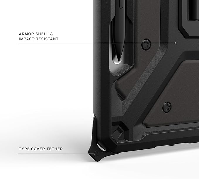 URBAN ARMOR GEAR UAG Designed for Microsoft Surface Pro 1st Edition 12 Case - Rugged Protective Cover with Multi-Angle Built-in Kickstand &amp Pen Holder Military Grade Drop Proof Metropolis SE Bla
