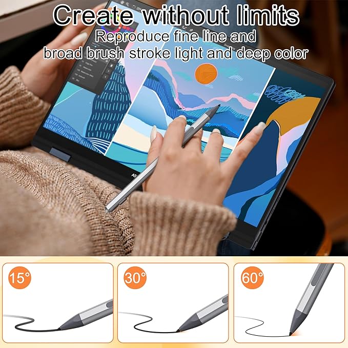 Microsoft Surface Pen Stylus Pro USB-C Fast ChargeSurface Active Stylus 4096 Pressure SensitivityCompatible with Surface Pro11/10/9/8/X/7/6/5/4/3Surface Go4/3/2/1Surface Book/Laptop/Studio