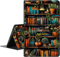 Case for All-New Amazon Fire HD 8 &amp 8 Plus Tablet (12th Generation/10th Generation 2024/2022/2020) 8PU Leather Slim Standing Smart Cover Case with Auto Sleep/Wake-Bookshelf