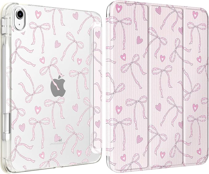 W-Heart Striped Bows Pink