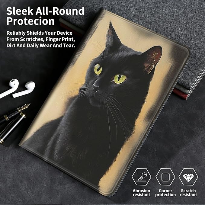 Case for Kindle Paperwhite 12th Generation &amp Kindle Colorsoft Signature Edition 2024 7 inch Lightweight Smart Case PU Leather Adjustable Stand Protective Cover with Auto Wake/Sleep - Cute Black Ca