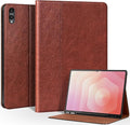 Leather Case for Samsung Galaxy Tab S11 Ultra 2025 14.6-InchModel SM-X930 / SM-X936BPremium Leather Protective Cover with S Pen HolderAuto Sleep/WakeMulti-Angle ViewingRed Brown