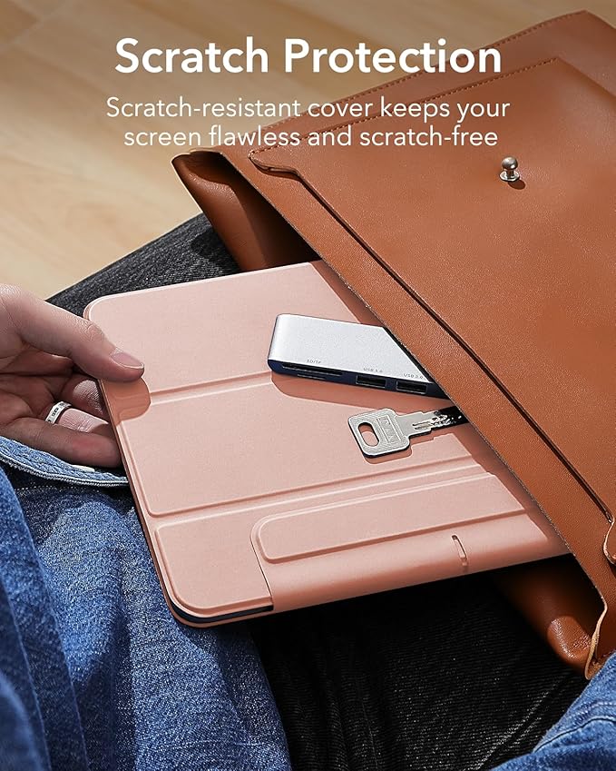 ESR for iPad Air 11 Inch Case M4/M3/M2 (2026/2025/2024) iPad Air 5th/4th Gen (2022/2020) Powerful Magnetic Attachment Slim Trifold Stand Case Auto Wake/Sleep Durable Protection Rose Gold