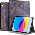 Gexmil Leather Case for iPad (A16) 11th Generation 11 Inch 2025 iPad 10th Generation 10.9 Inch 2022Protective Top Grain Leather Cover Support Auto Sleep/WakeAnti SlipBlue Grey