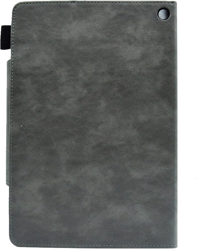 Folio Case for Amazon Kindle Fire HD 8/Fire HD 8 Plus (12th/10th Generation 2024/2022/2020) 8 UUcovers PU Leather Magnetic Smart Cover with Stand/Pencil Holder/Pockets [Auto Sleep/Wake] Gray