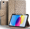 Gexmil Leather Case for iPad (A16) 11th Generation 11 Inch 2025 iPad 10th Generation 10.9 Inch 2022Protective Cover with Pencil HolderMagnetic ClosureAuto Sleep/WakeKhaki
