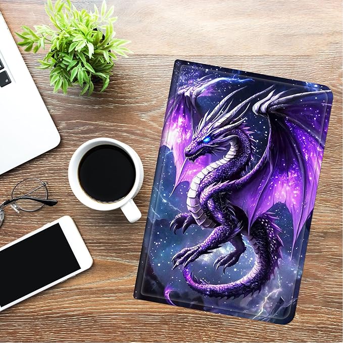for Fire Hd 10 Tablet Case 11th/13th Generation 2021/2023 ReleaseHybrid Slim Multi-Angles Stand Cover for Kindle Fire HD 10 Plus 11th GenAuto Wake/Sleep-Purple Dragon Galaxy