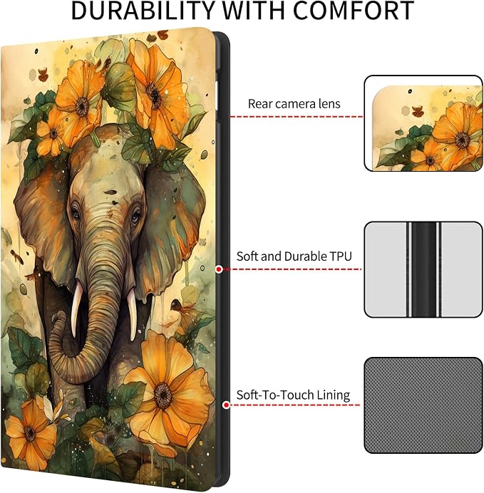 Orange Flowers and Elephant