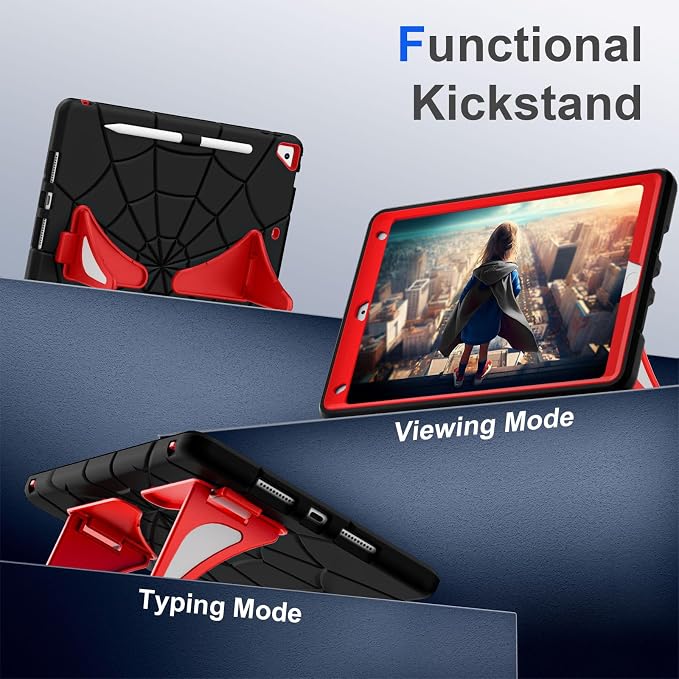 iPad 10.2 Case-Black+Red