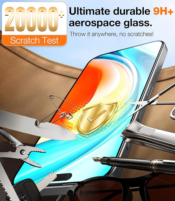 TORRAS Military-Grade for iPhone 16 Pro Screen Protector Privacy [9H+] Full Coverage Tempered Glass [TOP 25° Anti-Spy] Easy Install Bubble-Free Case-Friendly 6.3'' 2-Pack
