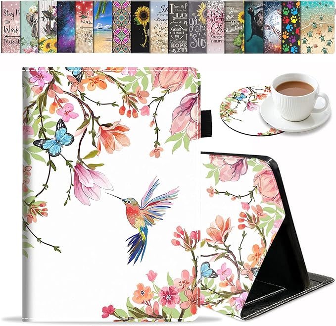 Case for Amazon Fire HD 10 &amp Fire HD 10 Plus Tablet (11th Generation 2021 Release) - Premium PU Leather Cover with Auto Sleep Wake Hummingbird