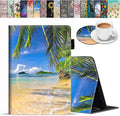 Case for All-New Amazon Kindle Fire HD 8 &amp Fire HD 8 Plus Tablet (12th/10th Generation 2022/2020 Release) - Premium PU Leather Cover with Auto Sleep Wake Shore Palms Tropical Beach