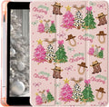 MAYCARI Cute Bow Christmas Tree Case for Ipad 7Th/8Th/9Th Generation Fashion Aesthetic Boot Leather Cover Auto Sleep/Wake TPU Back Case with Pencil Holder 10.2 '' 2019/2020/2021(Girl Women)