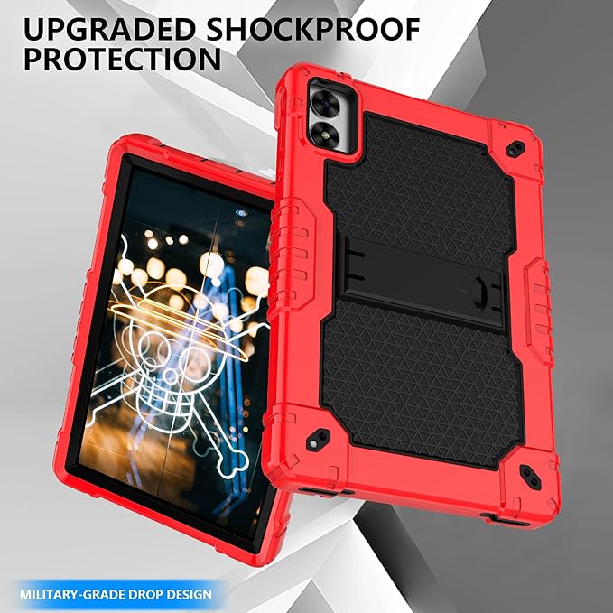 Case for Vortex ZTAB10/T10M PRO 10.1 inch Tablet Hybrid Shockproof Case Built in Kickstand with Screen Protector for Vortex ZTAB 10/T10M PRO 10.1 inch Tablet (Red/Black/2 PCS)