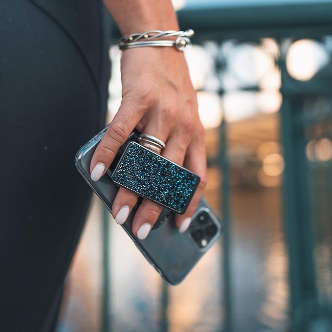 HANDL New York HANDLstick Black and Blue Crystal Grip and Stand for Smartphone