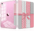 MEEgoodo Case for iPad A16 11th Generation 2025/10th Generation 2022 Glitter Tablet Cases with Transparent Acrylic Back+Trifold Stand +Pencil Holder+Auto Wake/SleepMixed-Style Pink Bow