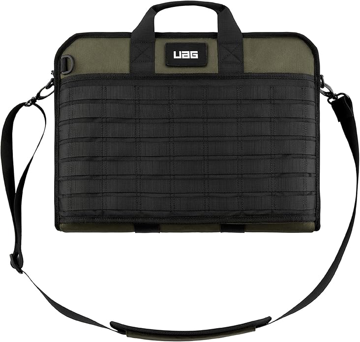 URBAN ARMOR GEAR UAG Tactical 14-inch Slim Brief fits Most Devices up to 13-inch to 14-inch Rugged Protective Slim Secure Laptop Tablet Carrying Bag with Shoulder Strap Olive