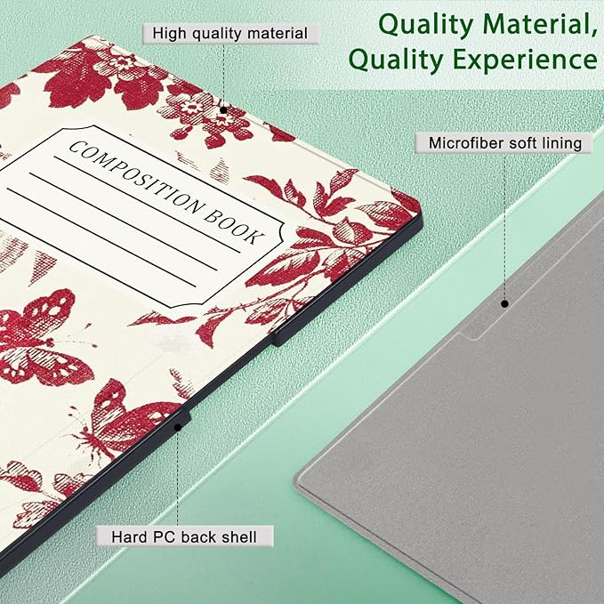 Case for Remarkable Paper Pro Tablet 11.8 (Released in 2024) Hard Back Shell Protective Book Folio Cover with Built-in Pen Holder with Auto Sleep/Wake Function.