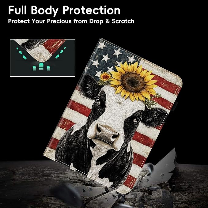 American Flag Cow Sunflower