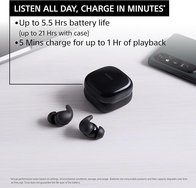 Sony LinkBuds Fit Truly Wireless Noise Canceling Earbud Headphones Small &amp Light with Newly Developed Air Fitting Supporters White