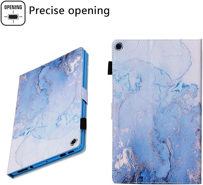 Kindle Fire HD 10 2019/2017 Tablet Case 9th/7th Generation Smart PU Leather TPU Back Folio Stand Cover with Card Slots Pencil Holder [Auto Wake/Sleep] for Amazon Fire HD 10.1 Gold Marble