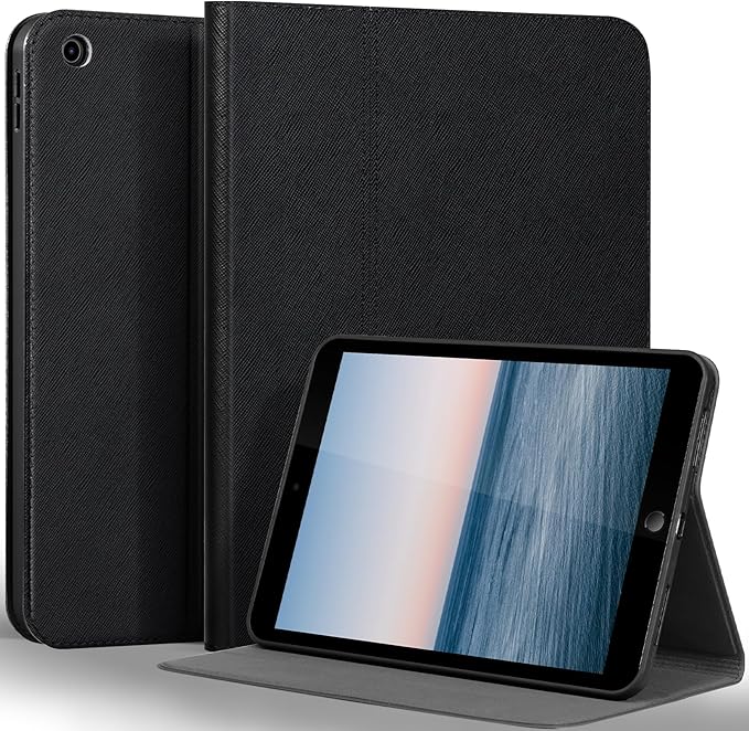 Gexmil Leather Case for iPad 10.2 Inch 9th/8th/7th Gen 2021/2020/2019Premium Cowhide Folio Cover with Auto Wake/SleepAdjustable Stand Anti FingerprintPalm-Print Black