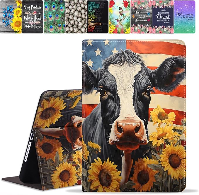 American Flag Cow and Sunflower