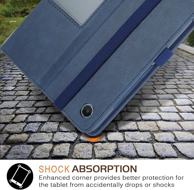 Case Compatible with Lenovo Tab Plus 11.5 inch 2024 Tablet PU Leather Business Cover for Tab Plus (TB351FU) Folding Stand CoverDark Blue