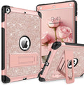 YINLAI Case for iPad 6th/5th Generation iPad 9.7 Case Glitter Women Girls Hybrid Shockproof Protective Cover with Kickstand iPad 9.7-Inch iPad Air 2nd A1893/A1954/A1822/A1823Rose Gold