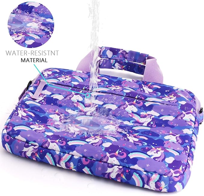 Kids Tablet Bag for Girls Kids Tablet Carrying Case for Fire HD 10 HD 8 Fire 7 Sleeve Bag Kid Kindle Bag iPad Bag for Kid Unicorn Purple